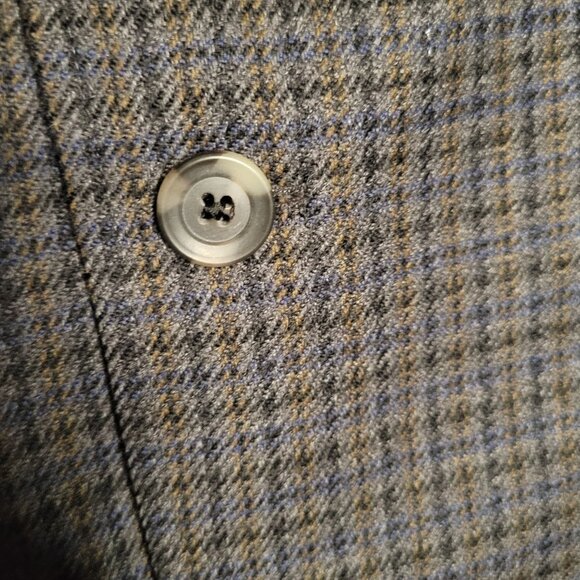 Jack Victor Men’s 44L Wool Blazer Gray Glen Plaid Classic Sport Coat Union Made - Picture 7 of 11